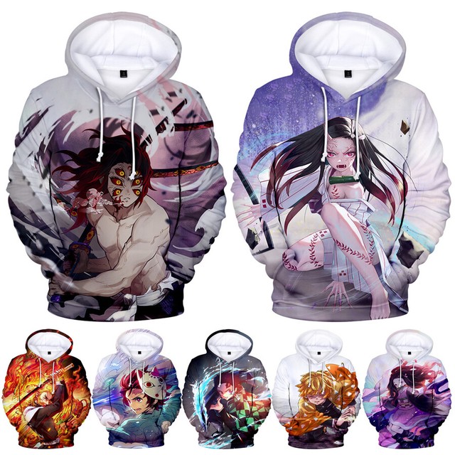 demon slayer white hoodie
