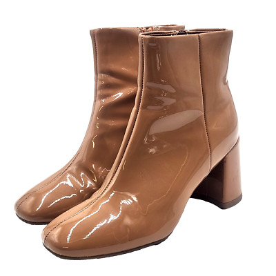 Madden NYC Brown Side Zip Block Heel Ankle Boot Women's Size 7 EXUC!