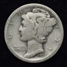 1928-D Mercury Silver Dime GOOD / VG FREE SHIPPING