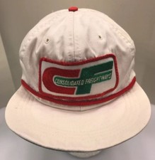 Consolidated Freightways CF Baseball Cap StrapBack Hat White USA Made Men OSFA