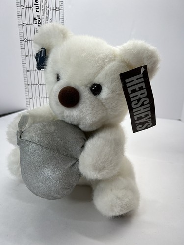 Vintage Applause 1987 Hershey Kiss White Teddy Bear 10" Stuffed Plush Toy - Picture 8 of 14
