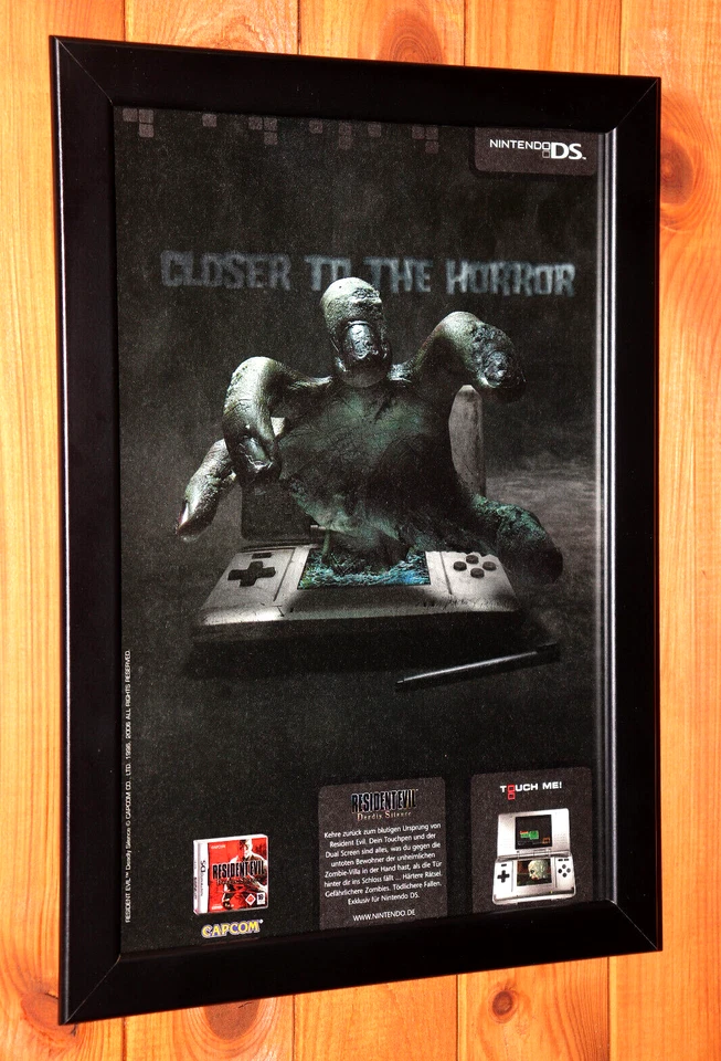 Resident Evil Deadly Silence Capcom NDS Old Rare Promo Poster / Ad Page Framed - Image 3 of 4