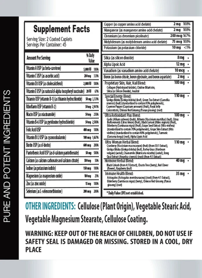 female support - WOMEN’S ULTRA COMPLEX - estrogen pills - 1 Bottle 90 Caplets - Image 2 of 4