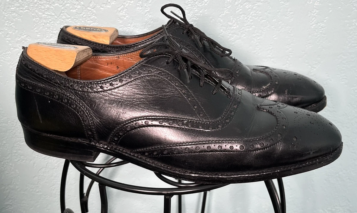 Alden 903 Black Calfskin Leather Wing Tip Balmoral Oxford Shoes Sz