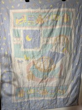 Vintage Sleeping Bunny Baby Crib Blanket Quilt Handmade