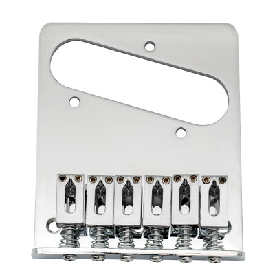 Musiclily Chrome Guitar Bridge Assembly with 6 Saddles For Telecaster Tele Style