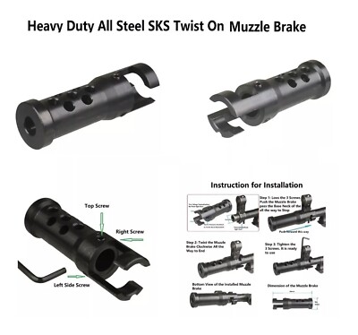 SKS Twist On Muzzle Brake Precision Made All Steel