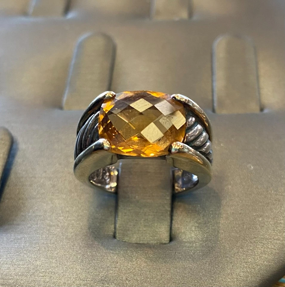 Кольцо с цитриновым кабелем DAVID YURMAN 18 карат из чистого серебра - Изображение 2 из 2