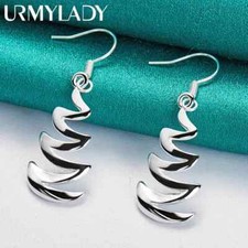 URMYLADY 925 Sterling Silver Heartbeat Earrings For Women Fashion Charm Jewelry