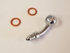 Big Dog Motorcycles 10MM 3/8 35* Banjo Fitting for Brake Line w/ Washers CHROME