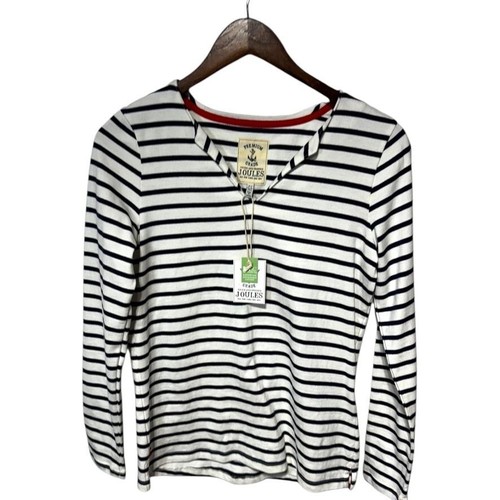 Neu mit Etikett Joules gestreiftes Langarmshirt weiß/blau Größe 4 - Bild 8 von 9
