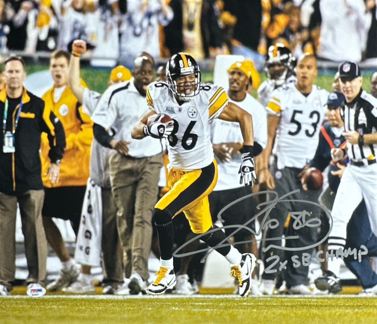 Hines Ward Autographed Signed Pittsburgh Steelers 16x20 Photo '2x SB Champs' PSA 8A55621 