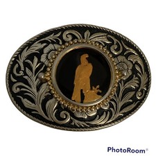 Bald Eagle Belt Buckle Black/24kt Gold Plated Unisex