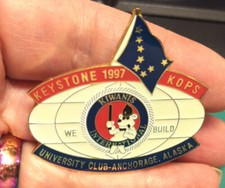 Kiwanis Pin - Keystone Kops 1997 University Club Anchorage Alaska We Build Pin
