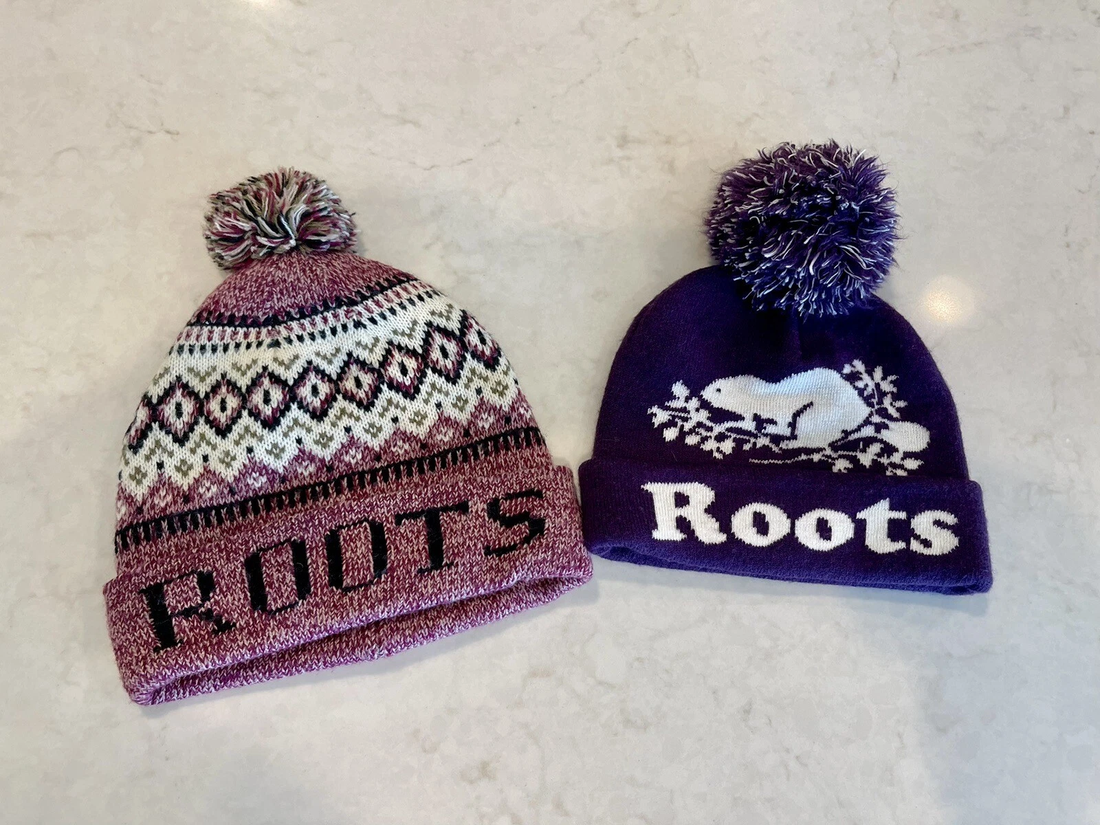Preowned Kids 2 ROOTS Beanies Size O/S - T/U 21CM