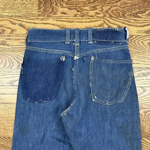 VTG 50s Big Smith Sanforized Selvedge Denim Jeans Boys Western Gripper Zipper - Picture 11 of 11