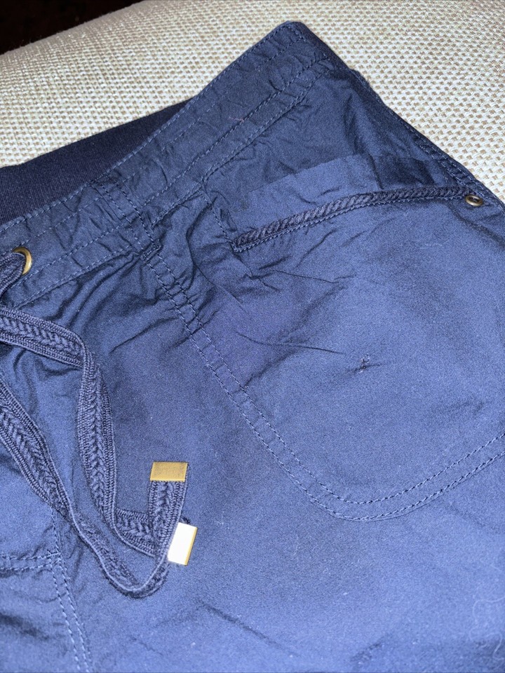 Womens Navy Shorts. Pockets. Elasticated Waist. Size 14. eBay