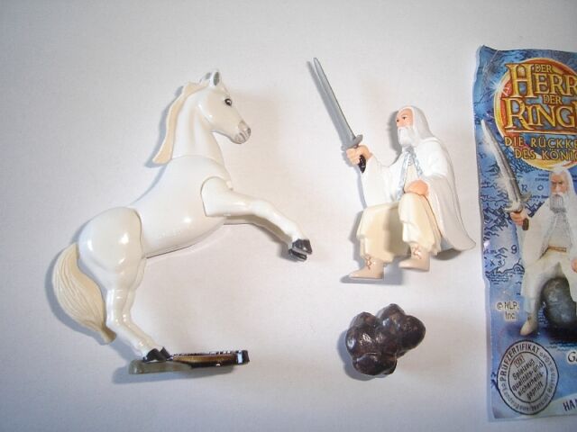 LOTR SHADOWFAX & GANDALF THE WHITE LORD OF THE RINGS KINDER SURPRISE FIGURES