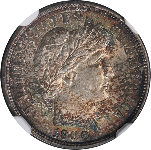 1900-P Barber Dime NGC MS62 Superb Eye Appeal Strong Strike