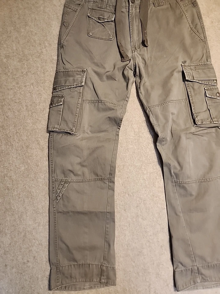Pantalones cargo Diesel de colección lona de algodón pesado multi bolsillo para hombre desgastados 33X33 Foto 2 de 4