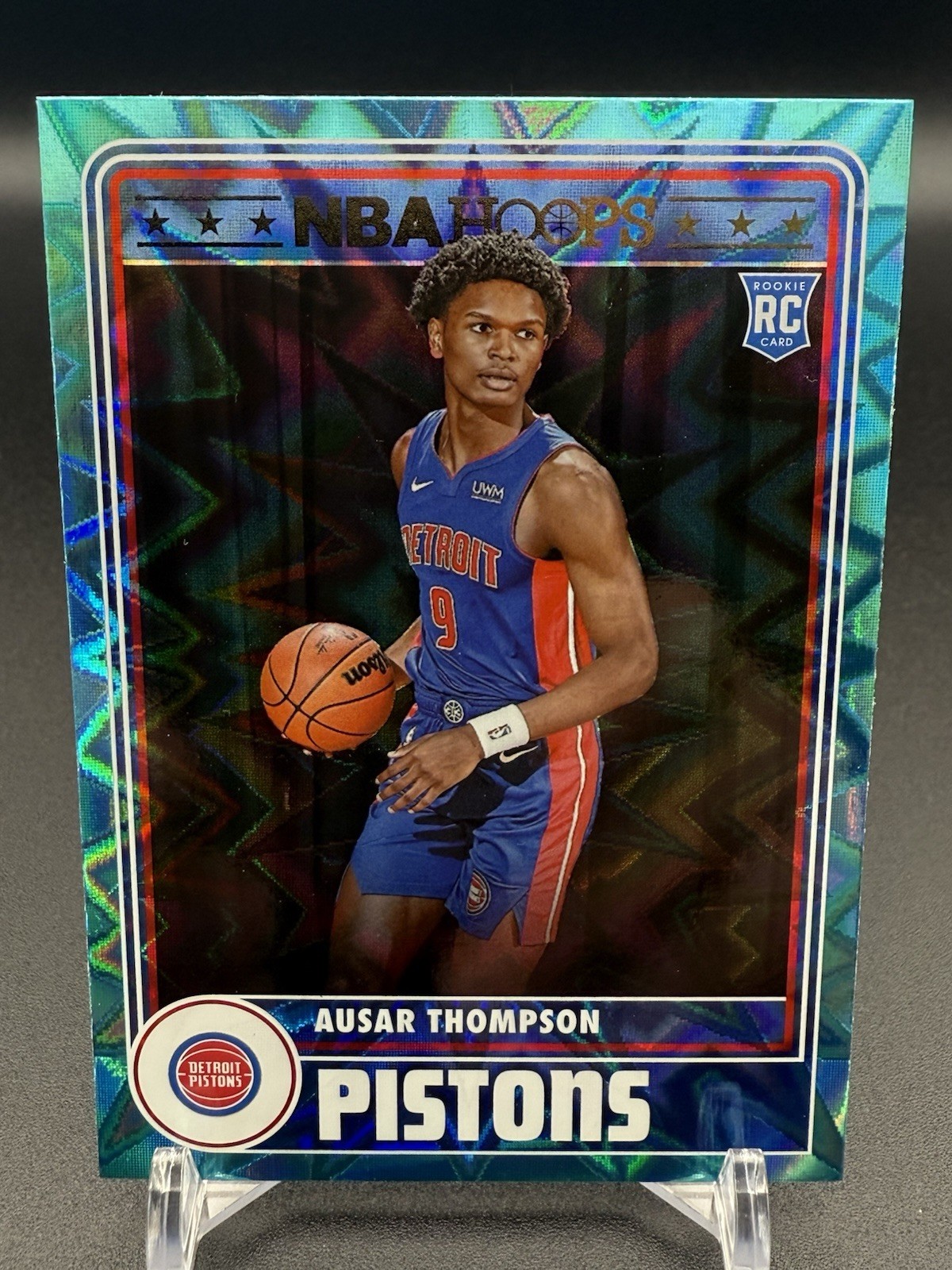 2023-24 NBA Hoops Ausar Thompson Rookie RC Teal Explosion #293 Pistons