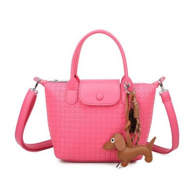 Ausgefallene Damenhandtasche aus geflochtenem Kunstleder Abend Party Hochzeit Schultertasche