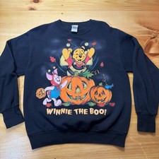 Disney Winnie The Boo Pooh Crewneck Sweater Halloween Vintage S/Med Made In USA