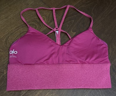 Alo Yoga Alosoft Lavish Bra Size S Raspberry Hot Pink Heathered