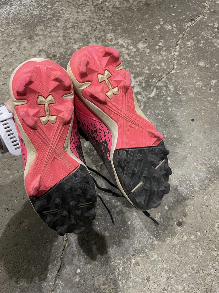 Туфли детские Under Armour Leadoff низкие RM размер 1,5 розовые бейсбольные софтбольные бутсы - Изображение 3 из 4