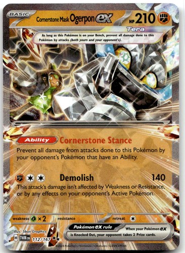 Cornerstone Mask Ogerpon ex 112/167 Twilight Masquerade Pokemon Holo NM