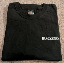 Vintage Y2K BlackRock Investment Bank Employee Black T-Shirt Men's XL