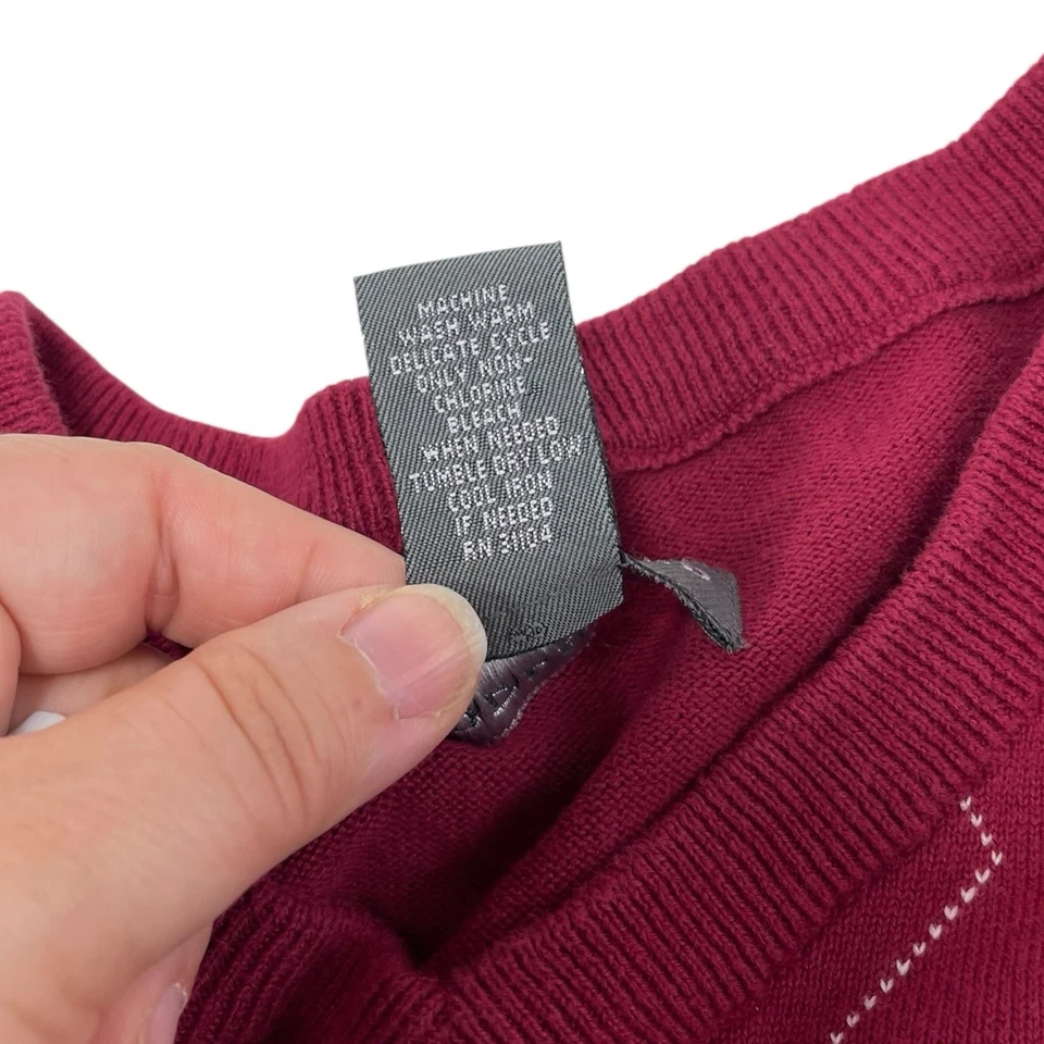 Chaleco Suéter Saddlebred Para Hombre XXL Patrón Argyle Granate Azul Papá Usar Preppy Foto 3 de 4