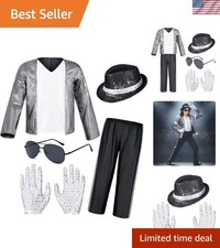 Dance Star Costume for Kids 80s 90s Pop Stage Cosplay Party Halloween Role Pl...