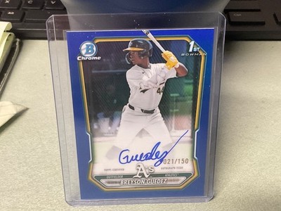 2026 Bowman BREYSON GUEDEZ 1st Prospect Chrome AUTO TRUE BLUE REFRACTOR 21/150