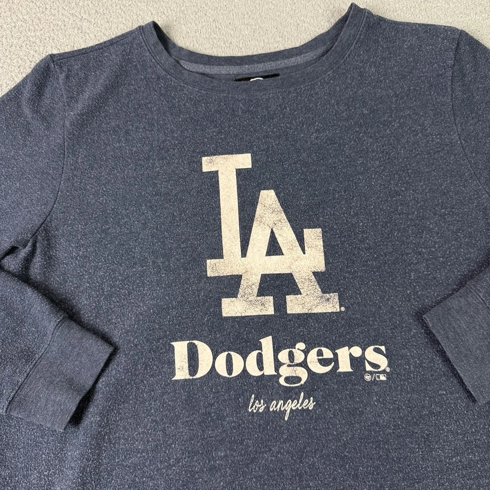 47 Brand Los Angeles Dodgers Sweater Adult XL Blue Crewneck Baseball MLB Casual - Image 2 of 4
