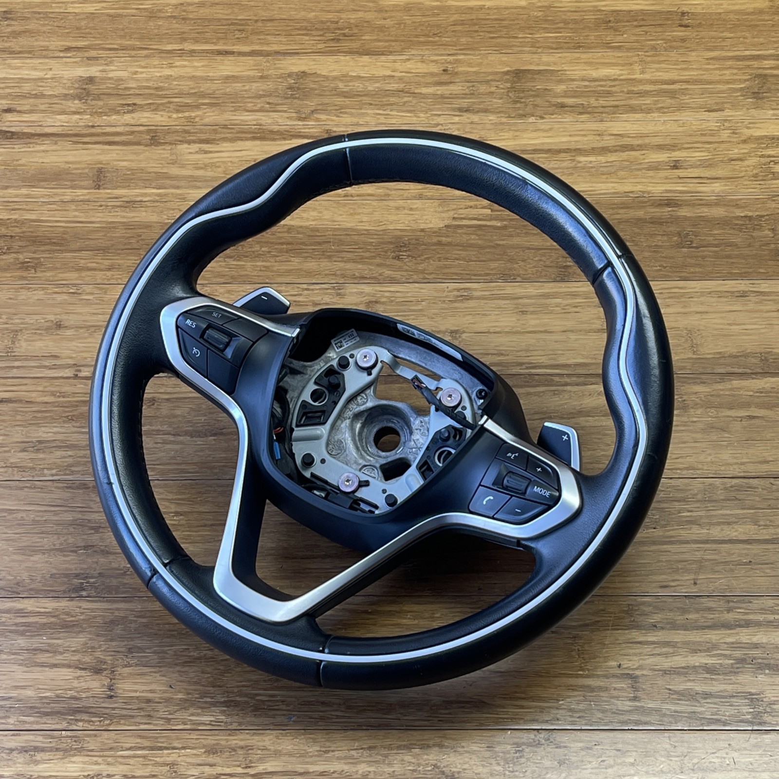 2014-2020 BMW i8 I12 Steering Wheel W/ Paddle Shifters Leather Black OEM