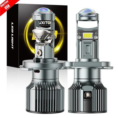 AUXITO H4 Bi LED Projector Lens LED Headlight Bulbs 50000LM High Low Beam 100W