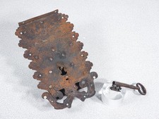 ⚜️ Ancienne Serrure Clé Époque XVIII XIX S. Fer Forgé Cagibi Coffre