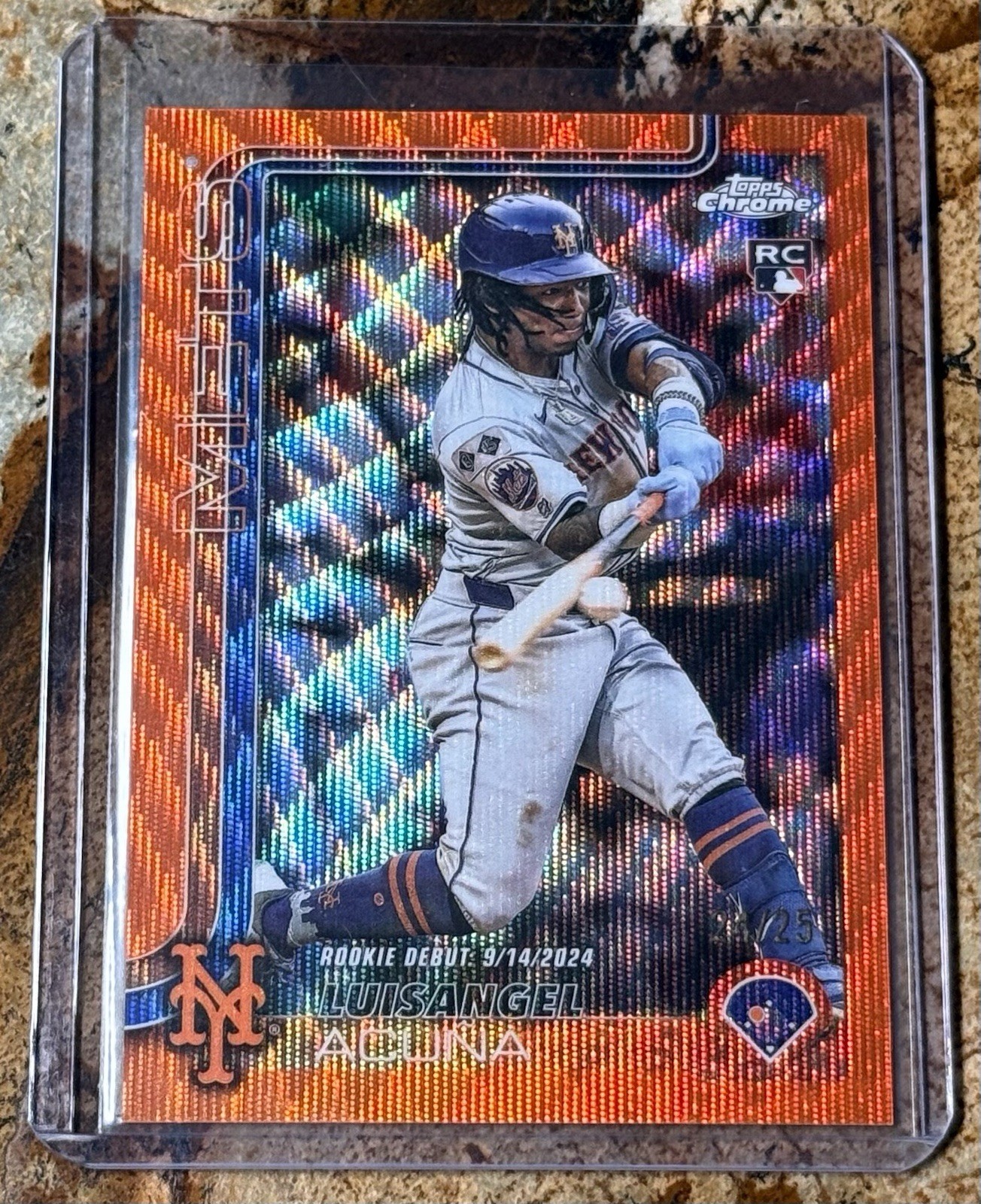 2025 Topps Chrome Update Luisangel Acuna #USC53 RC Orange Wave Refractor /25