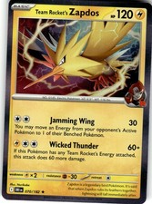 Team Rocket's Zapdos Rare SV10: Destined Rivals 070/182 LP