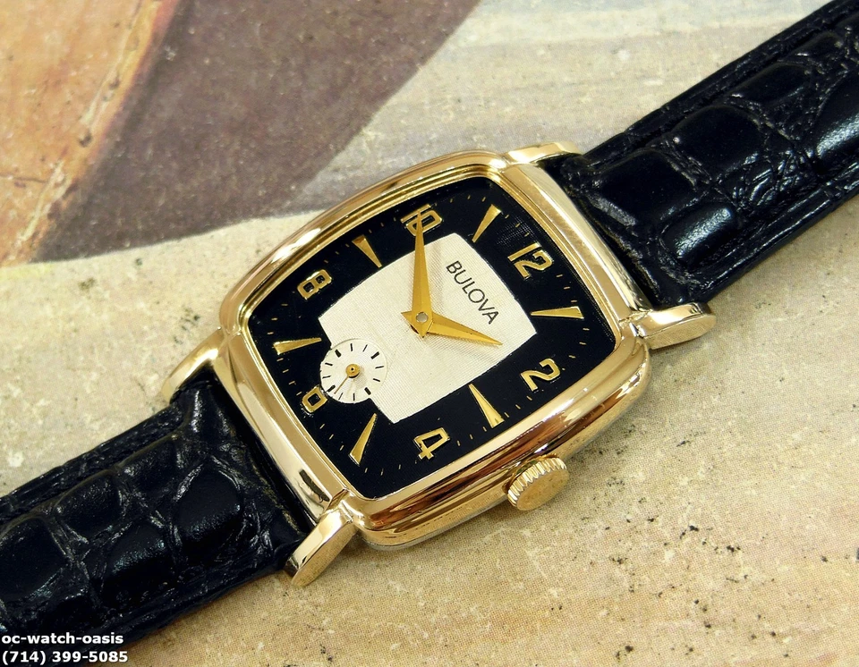 1967 Vintage BULOVA, Stunning BLACK SILVER Dial, Serviced & Warranty - Image 4 of 4