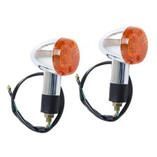 2 Pcs Front Rear Turn Signal Blinker Indicator Light Fit for Motorcycle Amber
