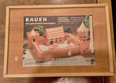 GERBITZ STEINBAUKASTEN Ritterburg Knight's Castle Brick Clay 1600 Parts NEW