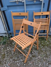 IKEA TERJE Folding Wooden Chair Beech 001.622.19 Space Saving