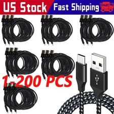 Lot USB-A to  Type-C Fast Charging Data SYNC Charger Cable Cord 3/6FT LONG