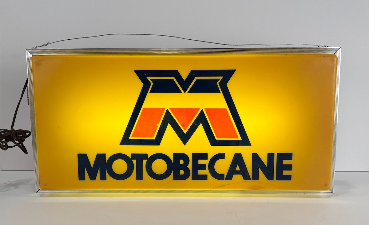 Motobecane Illuminated Bike/Moped Shop Sign 1970s Vintage