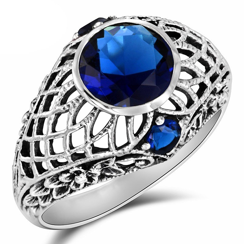 2CT Heat Treated Kyanite 925 Sterling Silver Edwardian Style Ring Sz 6 XB3-8