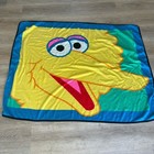 Vintage Owen's Sesame Street Big Bird Blanket 59x56" – Rare Lap Throw Fleece