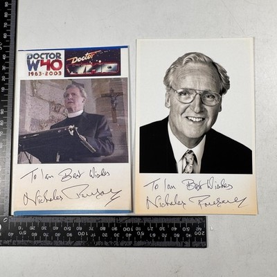 Nicholas Parsons Dr Who Reverend Wainwright 2x Autogramm signed Foto