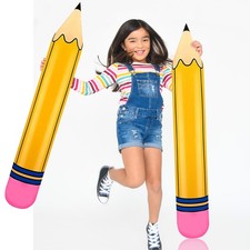 Funy Yellow Pencil Balloons 5pcs Back to School 27x5.9 inches, - 2pcs